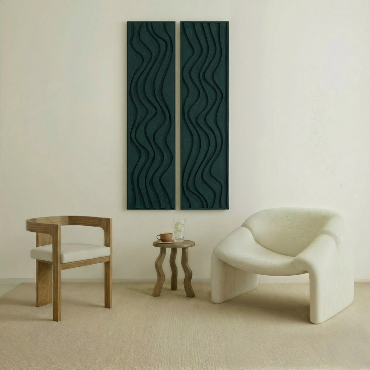 Flow Thin | color: Forest Green; Frame Style Set of 2