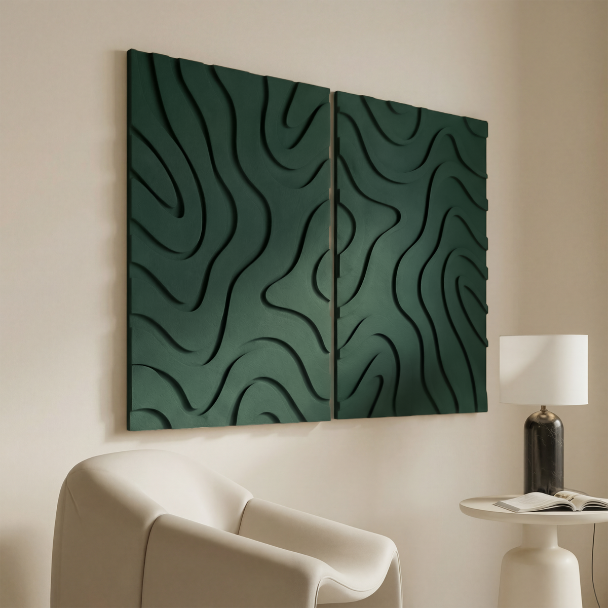 Maris | color: Forest Green; Frame style: Set of 2