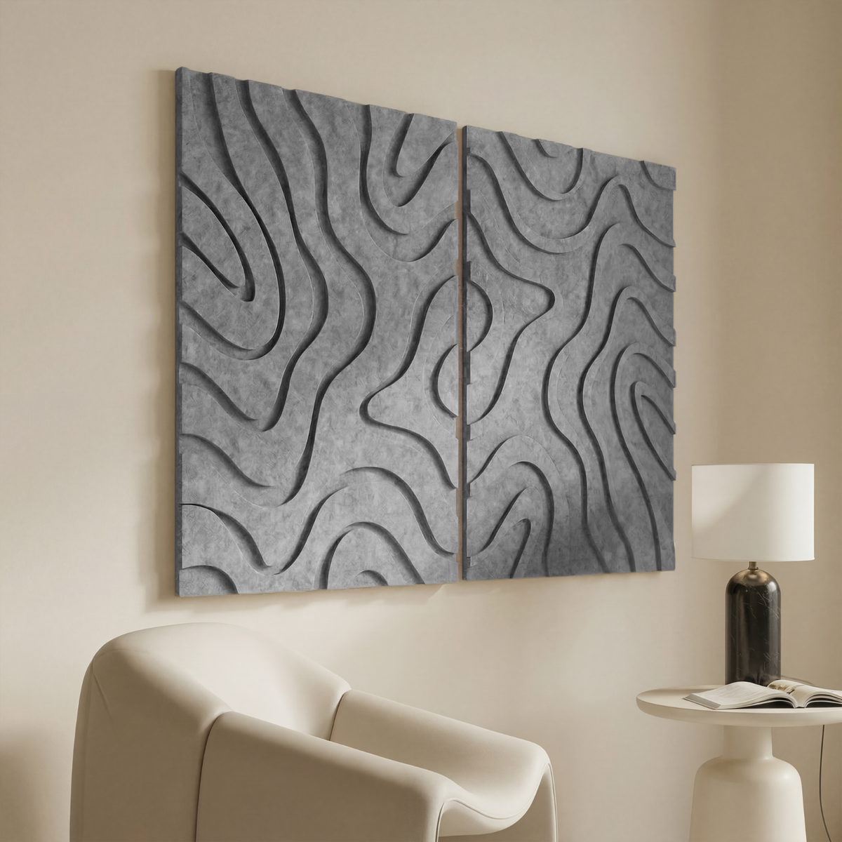 Maris | color: Stone Grey; Frame style: Set of 2