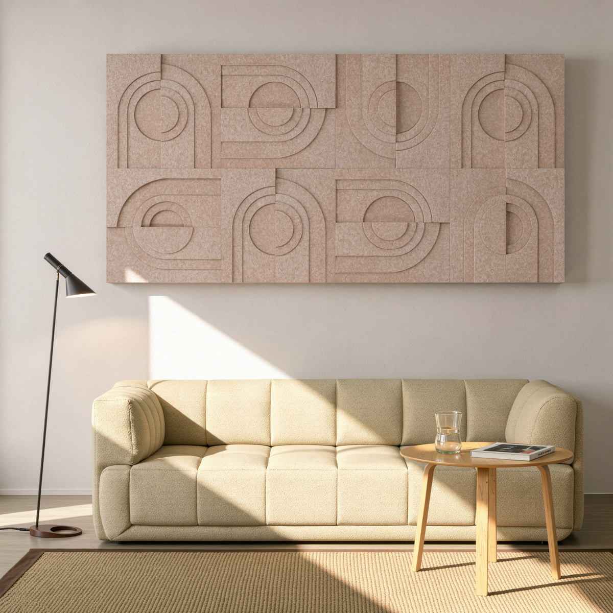 Solis Tile | color: Sahara Beige; Frame Style: Set of 8