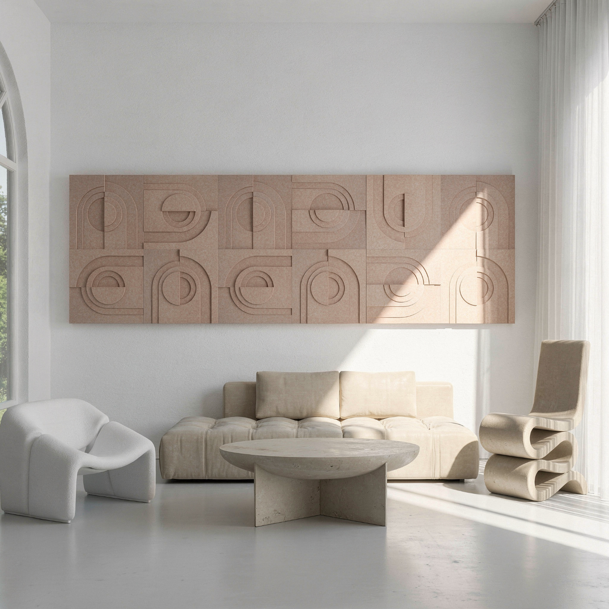 Solis Tile | color: Sahara Beige; Frame Style: Set of 12
