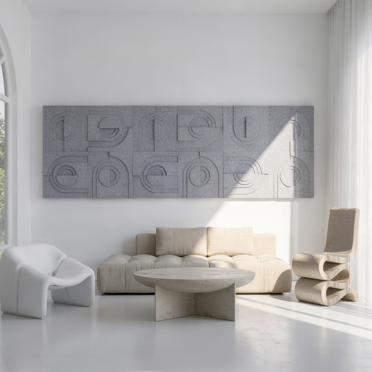 Solis Tile | color: Stone Grey; Frame Style: Set of 12