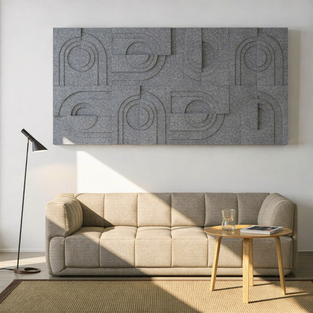 Solis Tile | color: Stone Grey; Frame Style: Set of 8