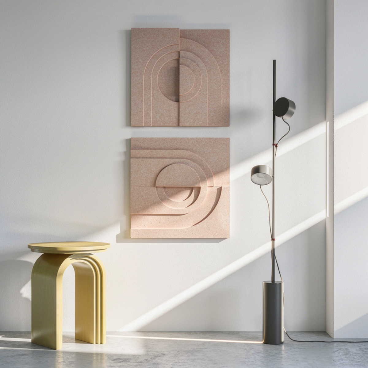Solis Tile | color: Sahara Beige; Frame Style: Set of 2