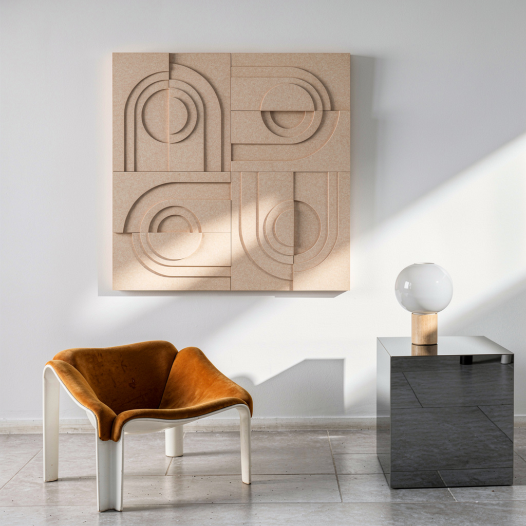 Solis Tile | color: Sahara Beige; Frame Style: Set of 4