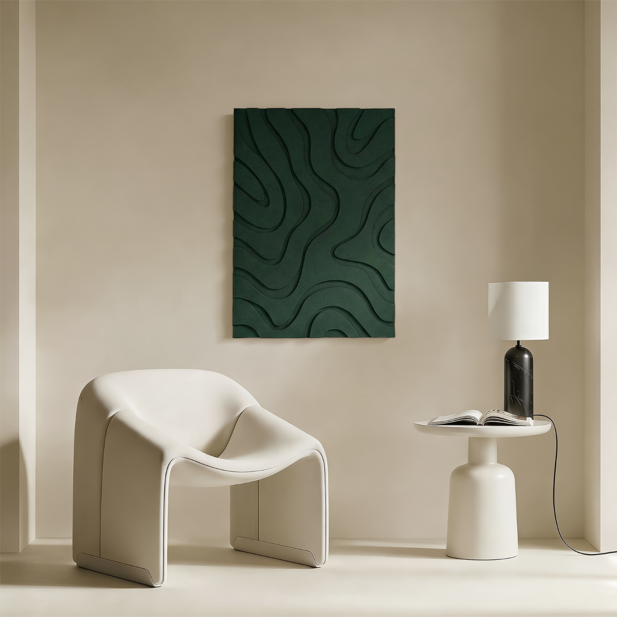 Maris | color: Forest Green; Frame style: Single / Left