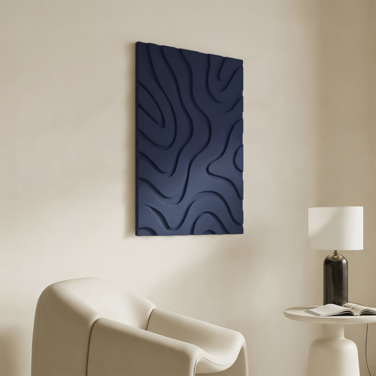 Maris | color: Ocean Blue; Frame style: Single / Left