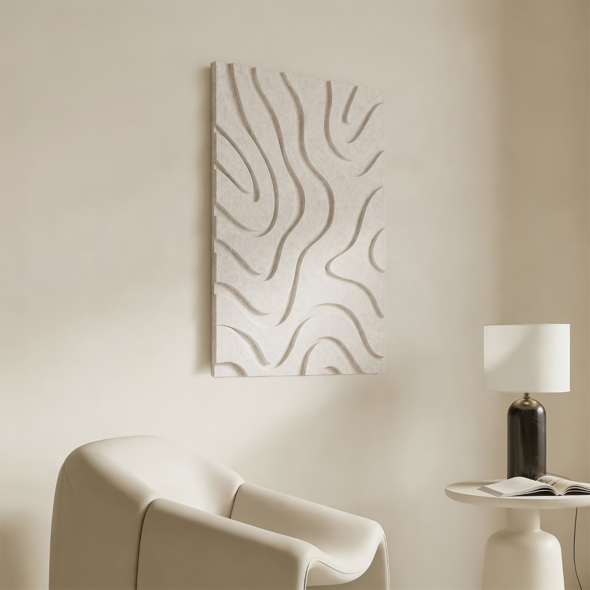 Maris | color: Ivory White; Frame style: Single / Left