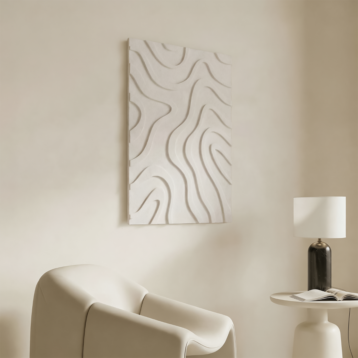 Maris | color: Ivory White; Frame style: Single / Right