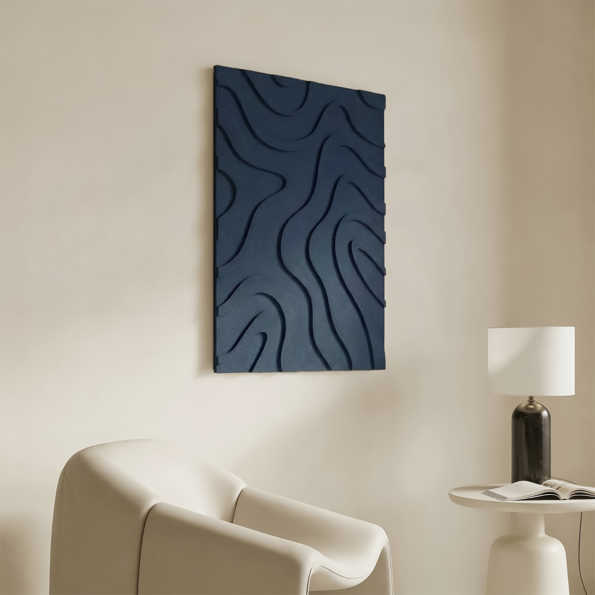Maris | color: Ocean Blue; Frame style: Single / Right