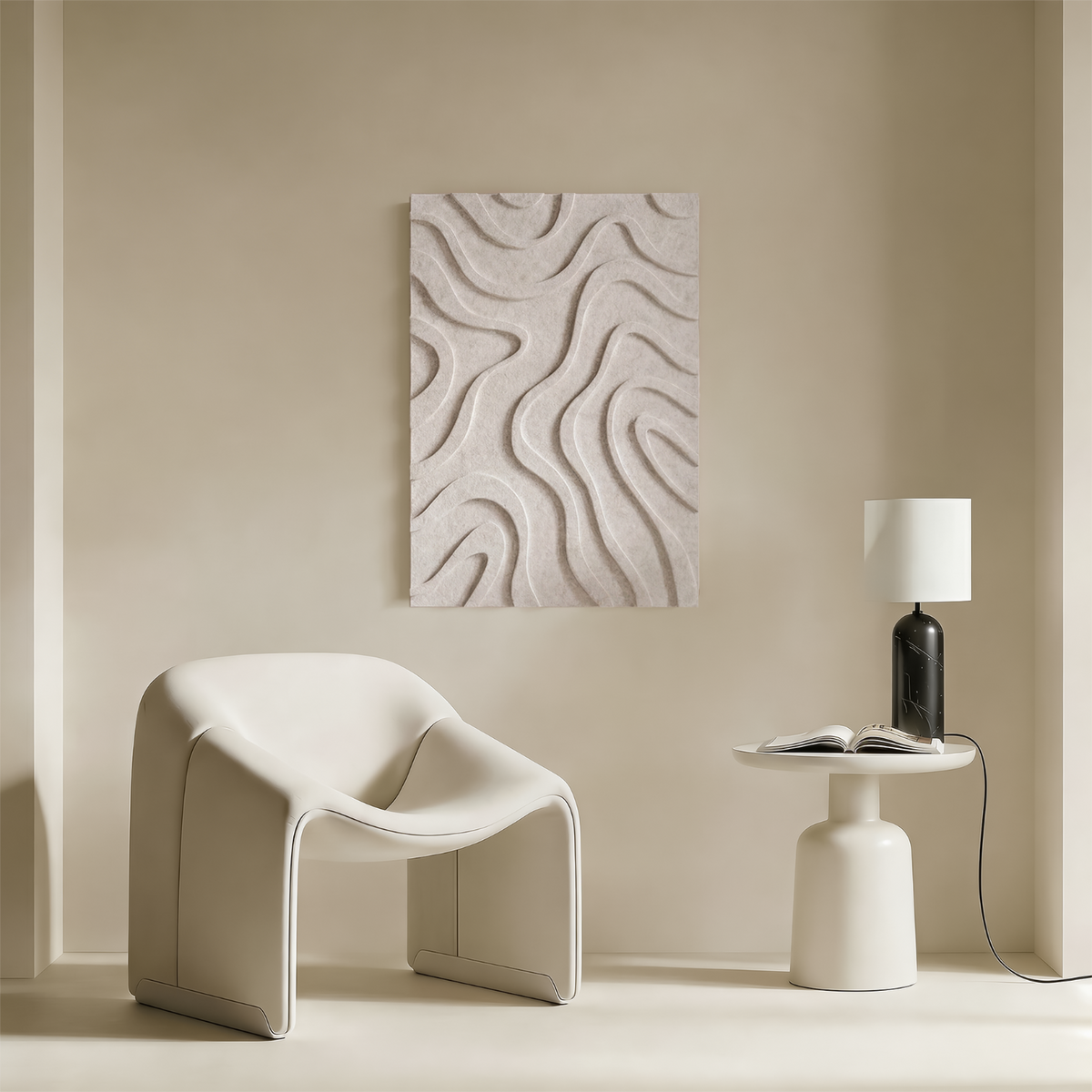 Maris | color: Ivory White; Frame style: Single / Right