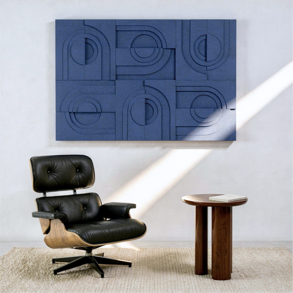 Solis Tile | color: Ocean blue; Frame Style: Set of 6