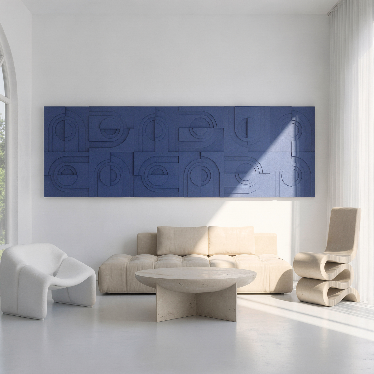 Solis Tile | color: Ocean blue; Frame Style: Set of 12