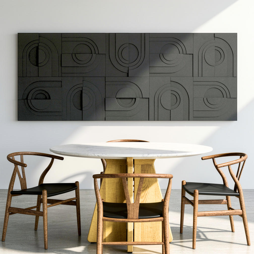 Solis Tile | color: Midnight Black; Frame Style: Set of 10