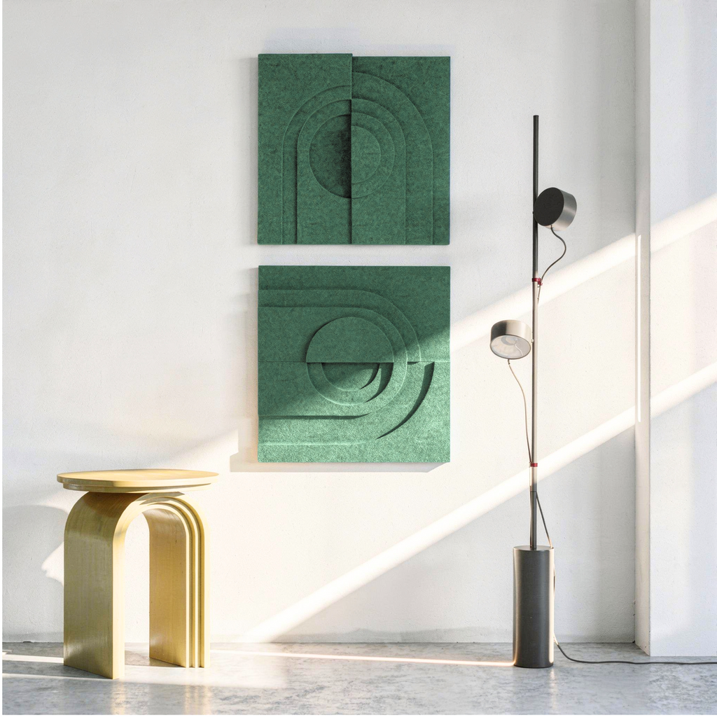 Solis Tile | color: Forest Green; Frame Style: Set of 2