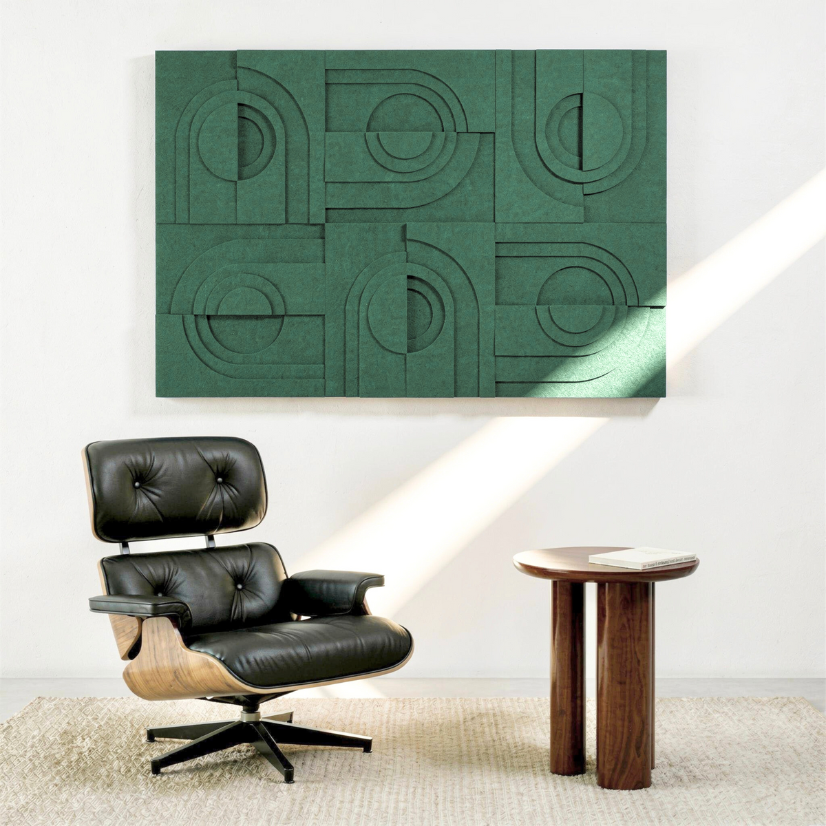 Solis Tile | color: Forest Green; Frame Style: Set of 6