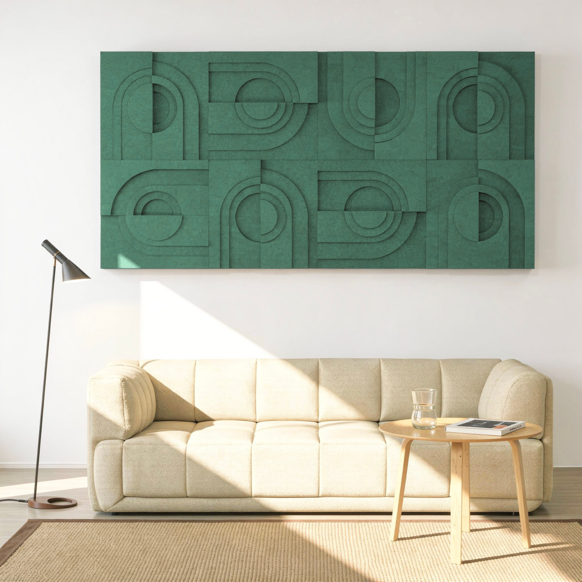 Solis Tile | color: Forest Green; Frame Style: Set of 8