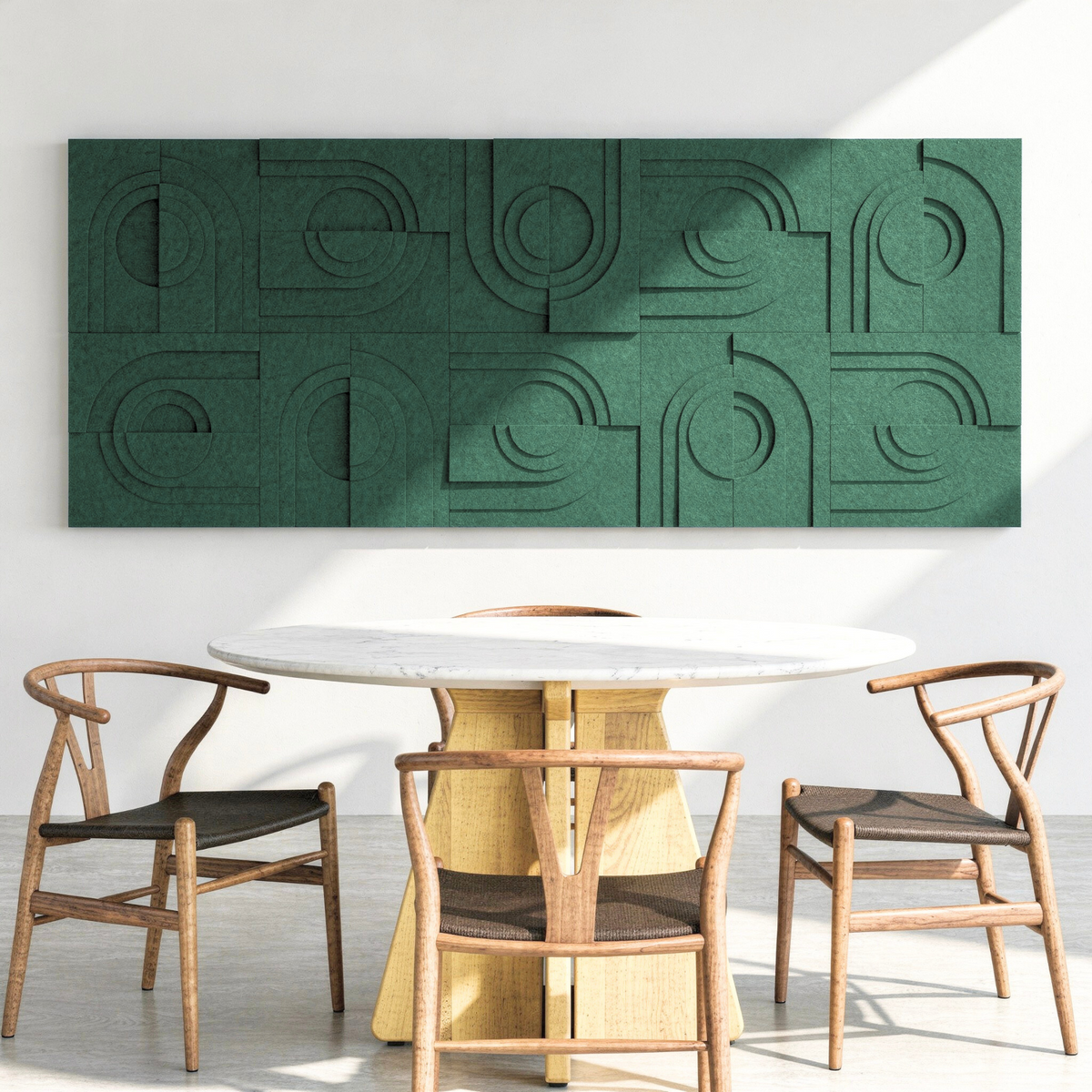 Solis Tile | color: Forest Green; Frame Style: Set of 10