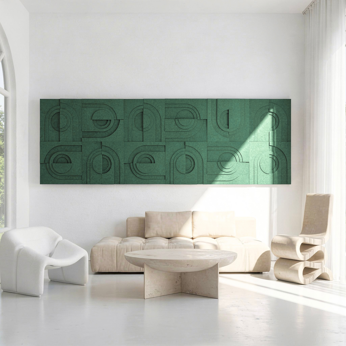 Solis Tile | color: Forest Green; Frame Style: Set of 12