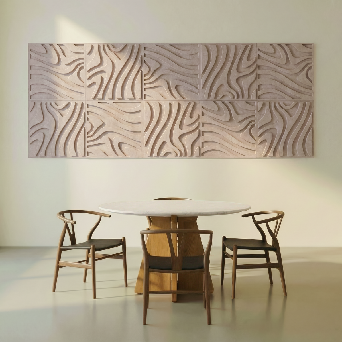 Swirl Tile | color: Sahara Beige; Frame style: set of 10