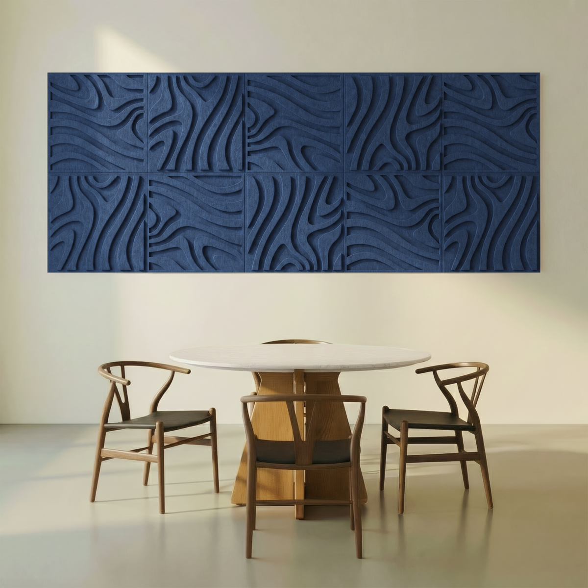 Swirl Tile | color: Ocean Blue; Frame style: set of 10