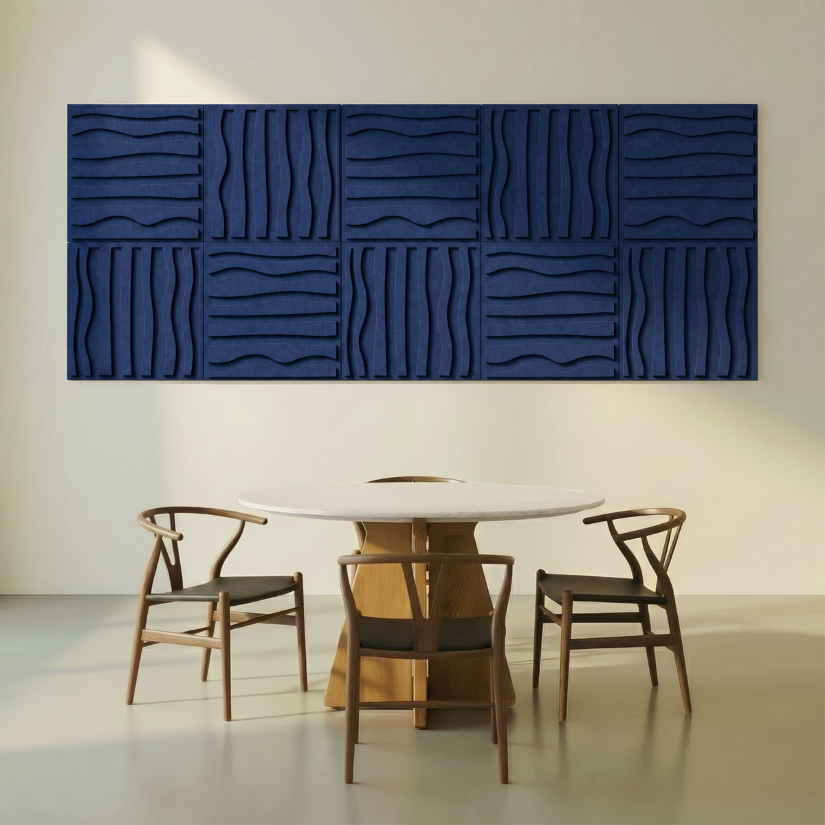 Stripe tile | color: Ocean Blue Frame style: set of 10