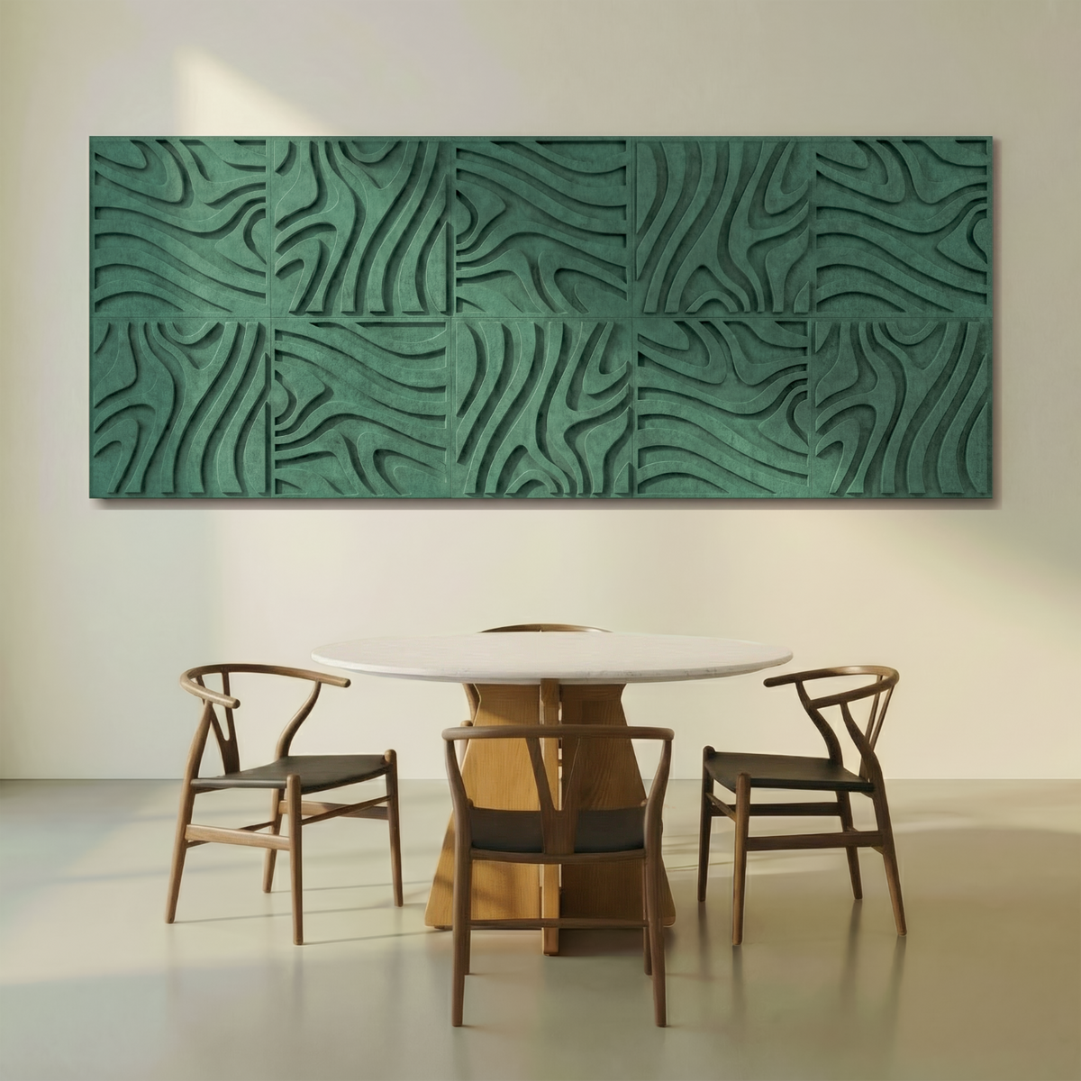 Swirl Tile | color: Forest Green; Frame style: set of 10