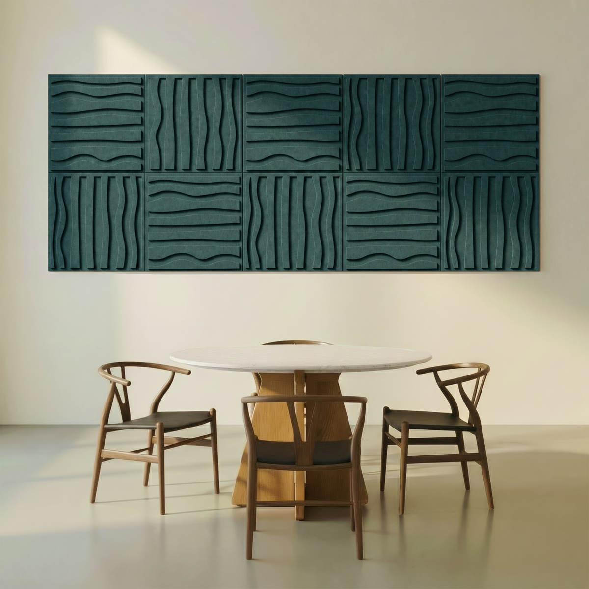Stripe tile | color: Forest Green Frame style: set of 10