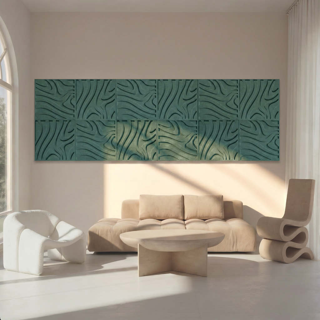 Swirl Tile | color: Forest Green; Frame style: set of 12