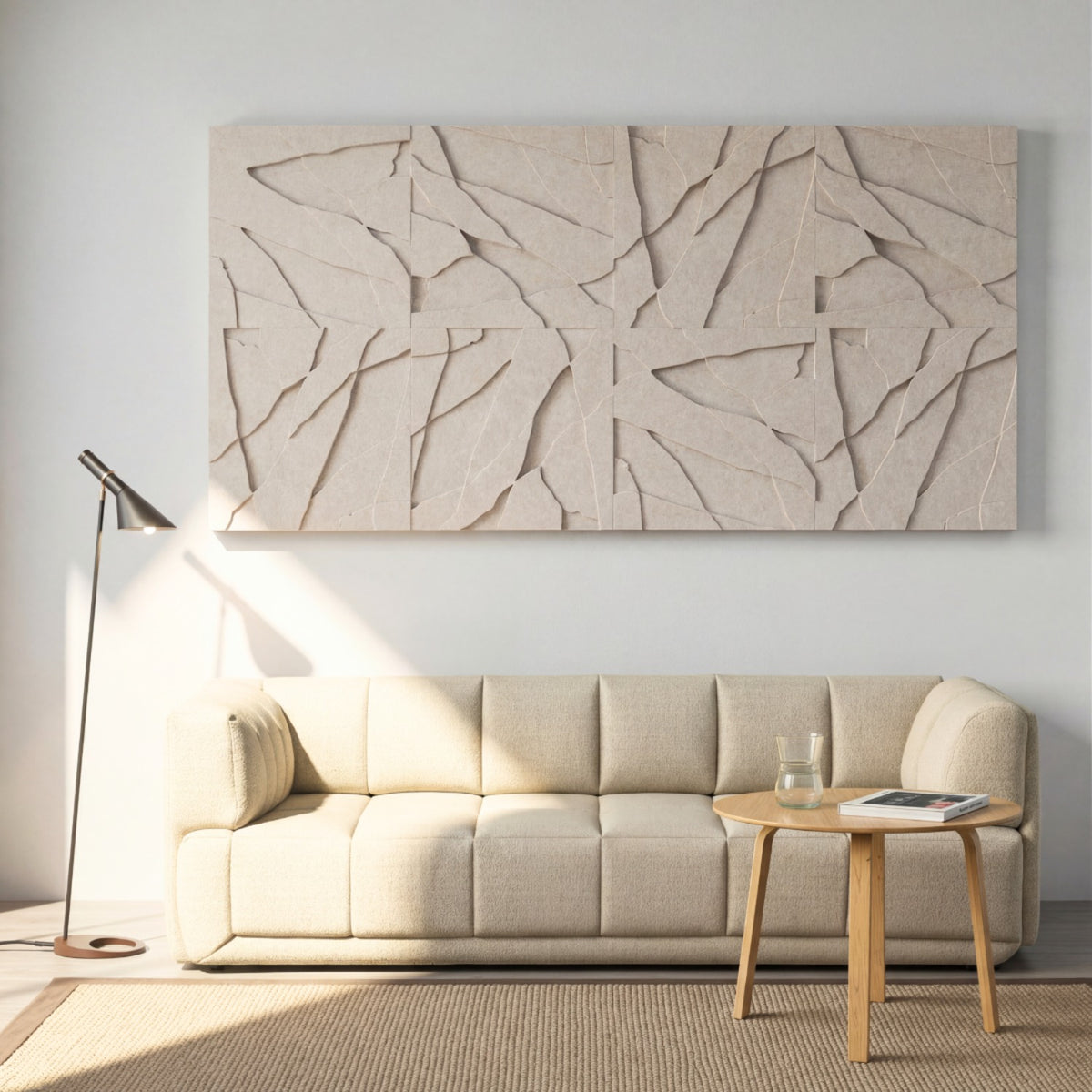 Rock Tile | color: Ivory White; Frame Style: set of 8
