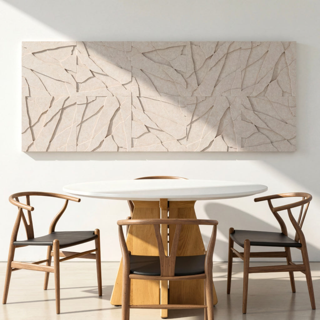Rock Tile | color: Ivory White; Frame Style: set of 10