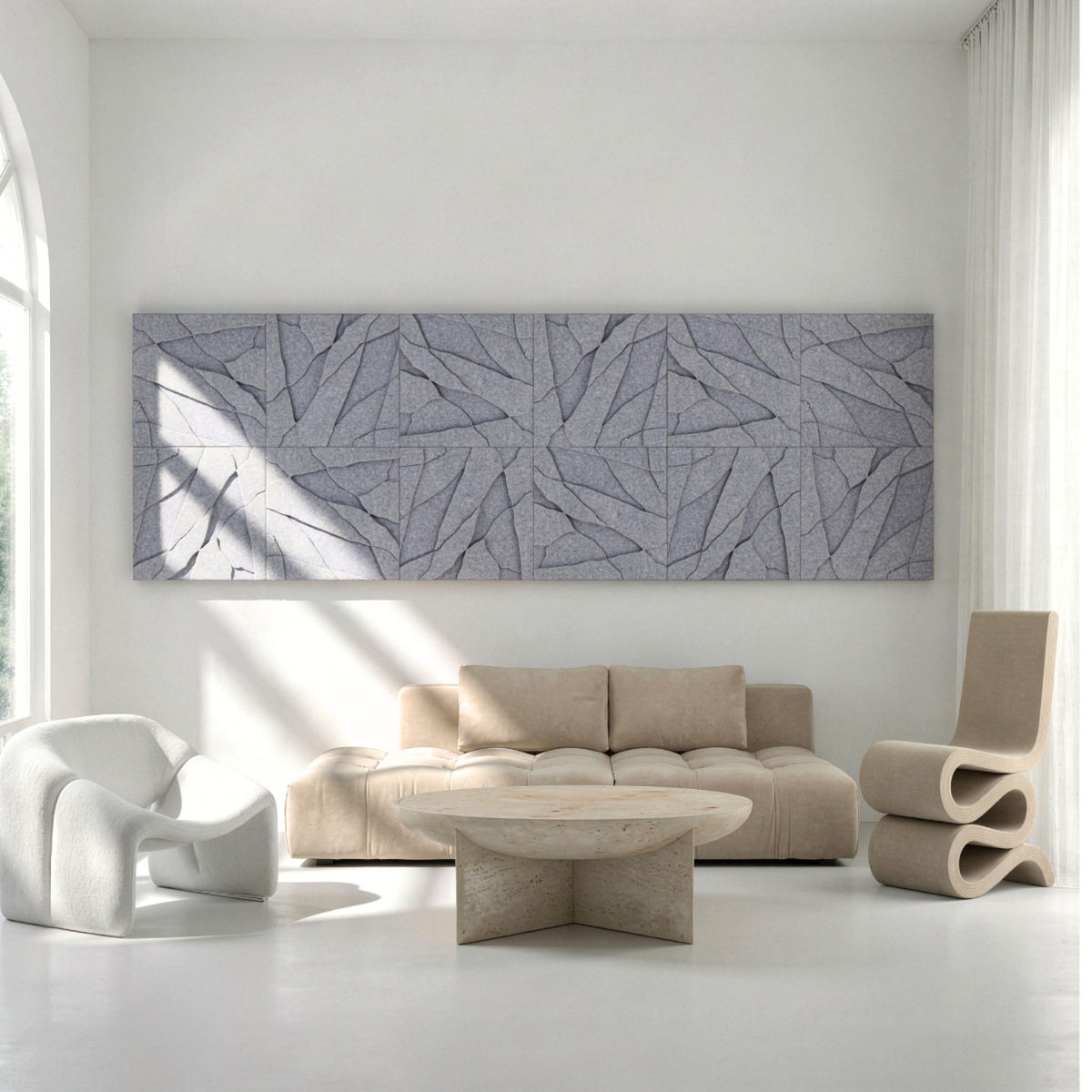 Rock Tile | color: Stone Grey; Frame Style: set of 12