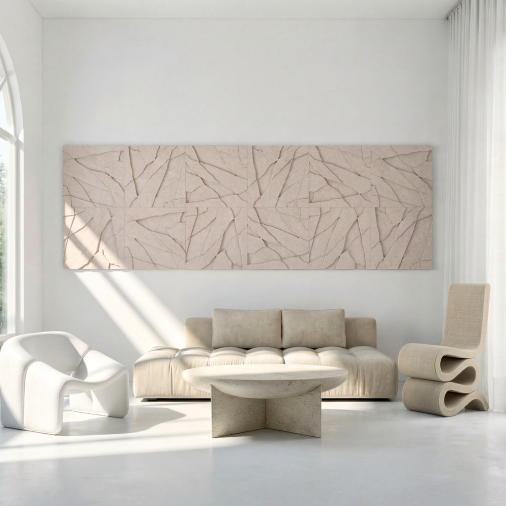 Rock Tile | color: Ivory White; Frame Style: set of 12