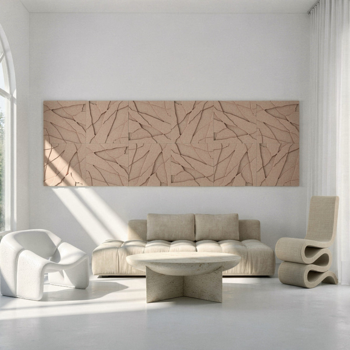 Rock Tile | color: Sahara Beige; Frame Style: set of 12