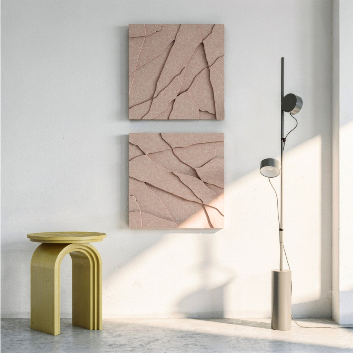 Rock Tile | color: Sahara Beige; Frame Style: set of 2