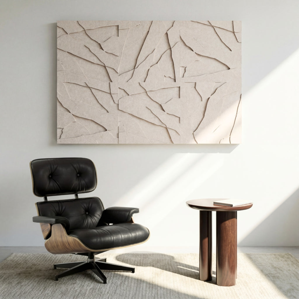 Rock Tile | color: Ivory White; Frame Style: set of 6