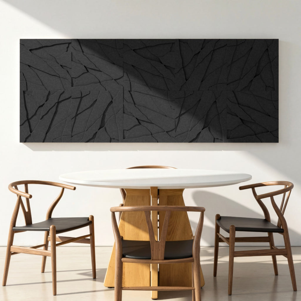 Rock Tile | color: Midnight Black; Frame Style: set of 10